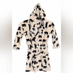 Little Blue House Kids Unisex (Medium/4-5) Cozy Belted Fleece Hooded Robe